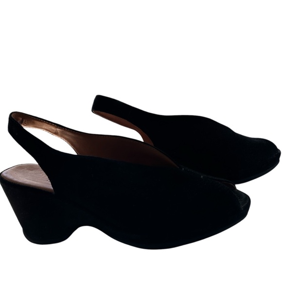 L'Amour Des Pieds Odetta Suede Slingback Pumps Peep Toe Wedge Heel, sz 7.5 - Picture 3 of 8